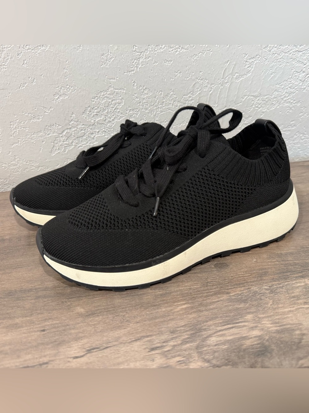 Nordstrom Rack Black Knit Lace-Up Sneakers